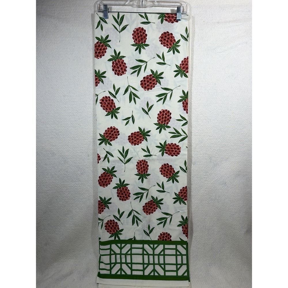 Pomegranate‎ Fruit Print Tablecloth 92x60 Cotton Green White Decorative